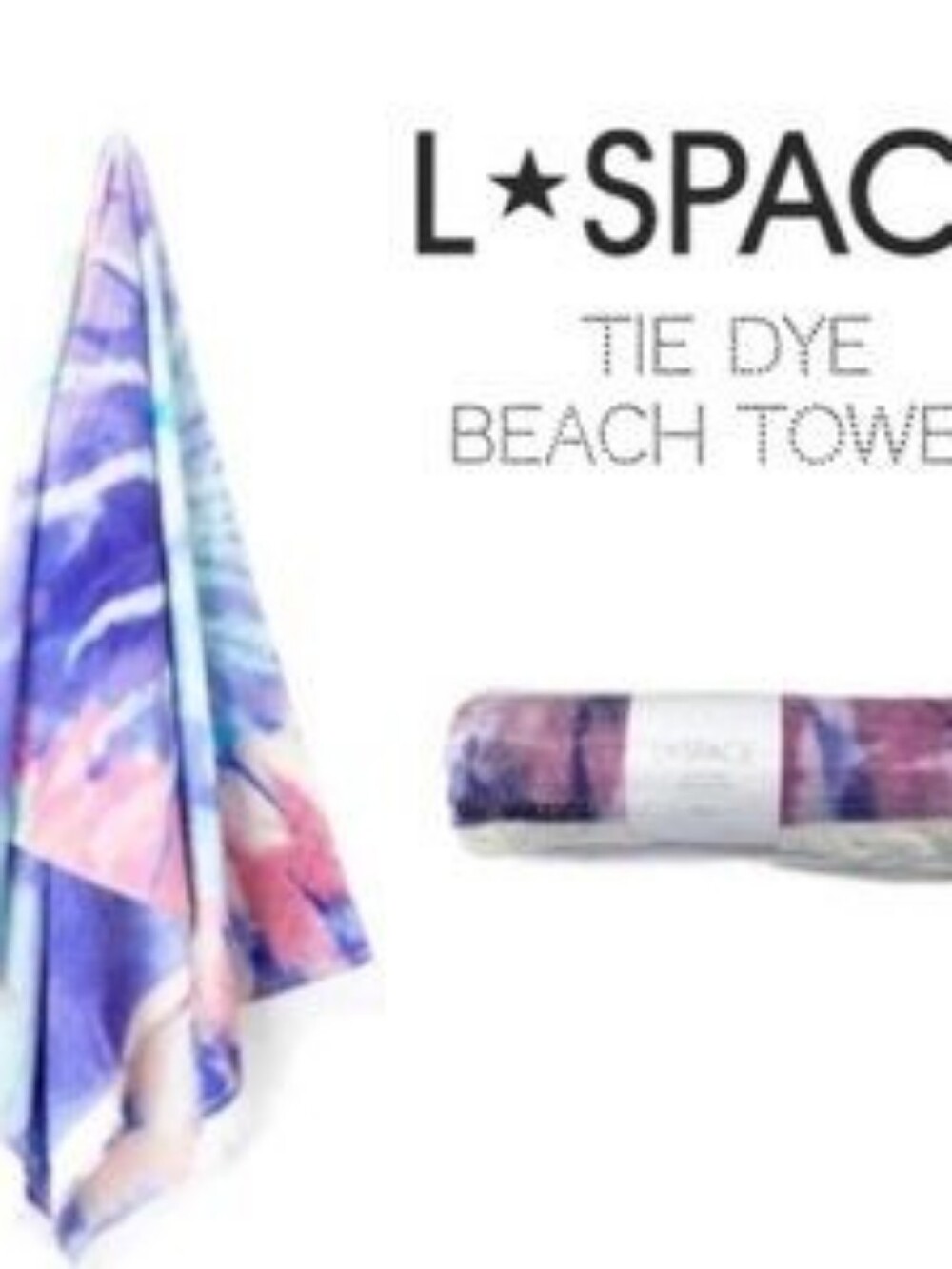 l*space White Beach Towel with Blue Trim